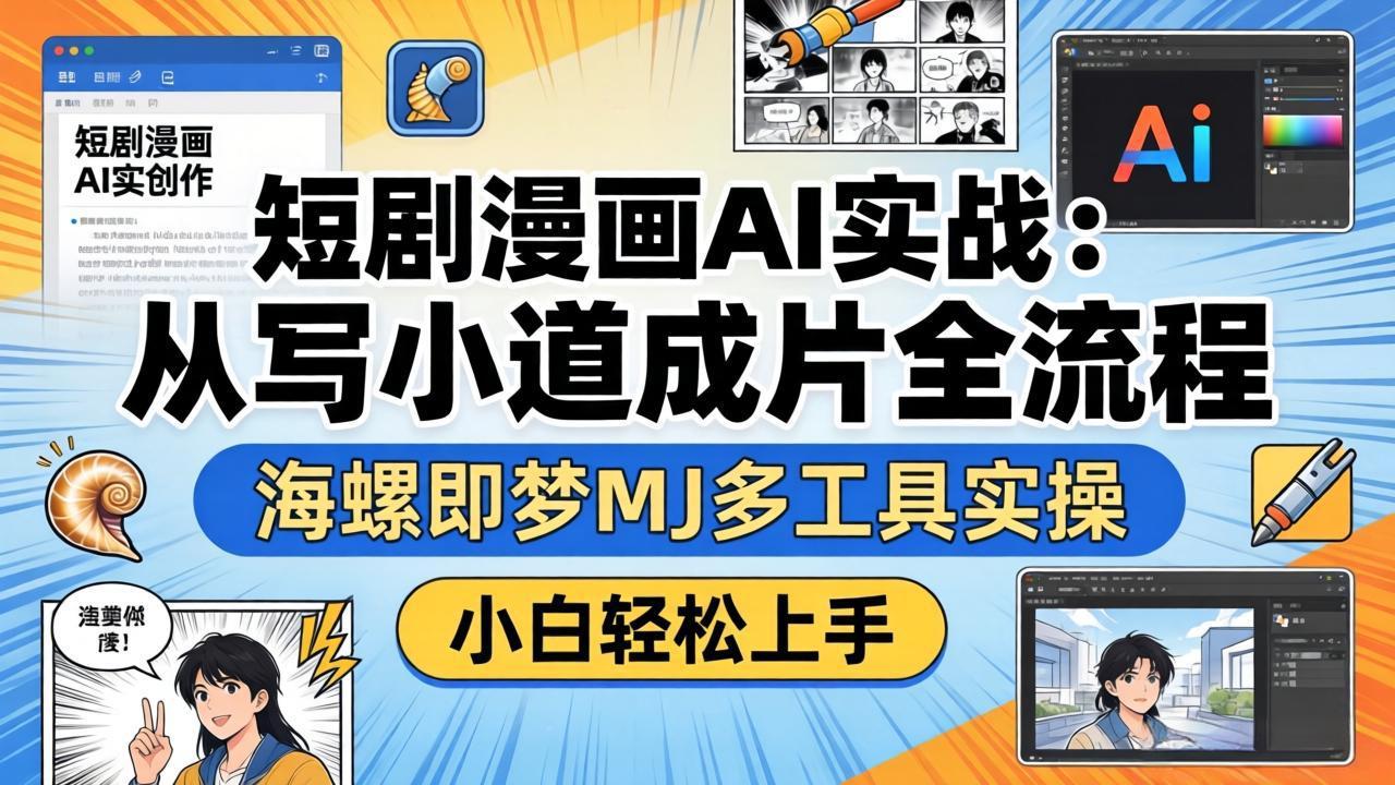 短剧漫画AI实战：从写小说到成片全流程，海螺即梦MJ多工具实操，小白轻松上手这是一个演示站这是一个演示站