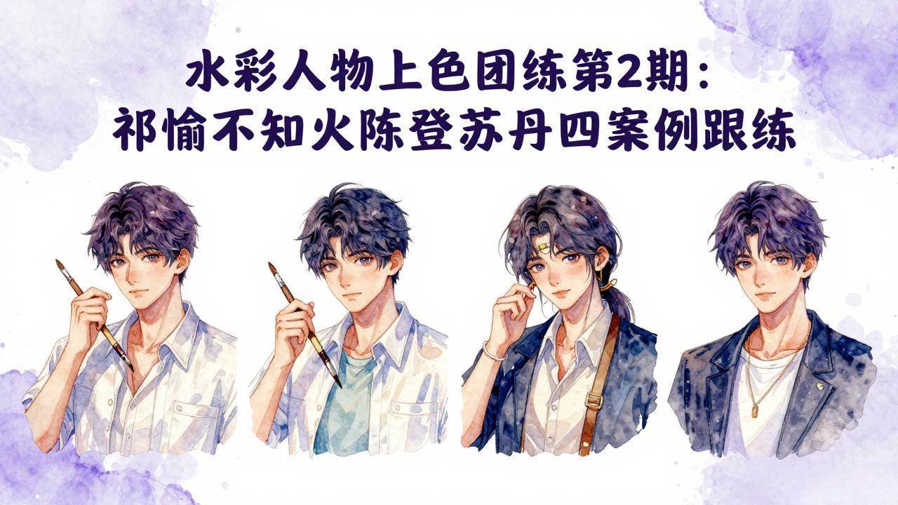 （17954期）水彩人物上色团练第2期：祁煜不知火陈登苏丹四案例跟练，手把手提升绘画能力这是一个演示站这是一个演示站