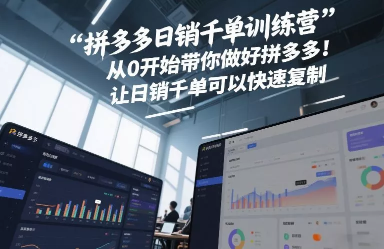 拼多多日销千单训练营，从0开始带你做好拼多多，让日销千单可以快速复制(更新26年7月) - 项目资源网