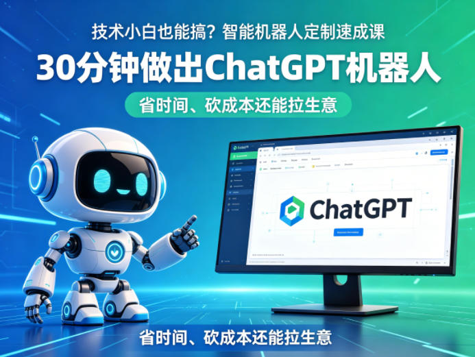 技术小白也能搞？智能机器人定制速成课，30分钟做出ChatGPT机器人，省时间、砍成本还能拉生意这是一个演示站这是一个演示站