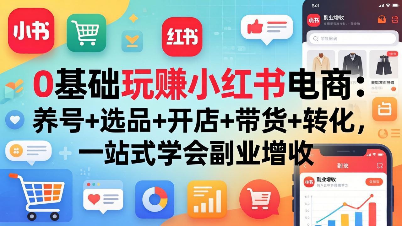 0基础玩赚小红书电商：养号+选品+开店+带货+转化，一站式学会副业增收这是一个演示站这是一个演示站