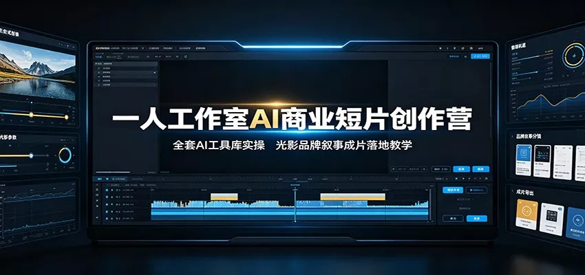 一人工作室AI商业短片创作营：全套AI工具库实操，光影品牌叙事成片落地教学这是一个演示站这是一个演示站