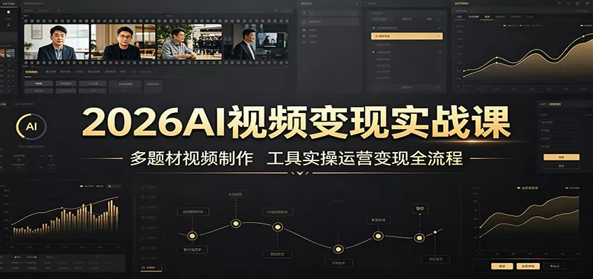 2026AI视频变现实战课：多题材视频制作，工具实操运营变现全流程这是一个演示站这是一个演示站